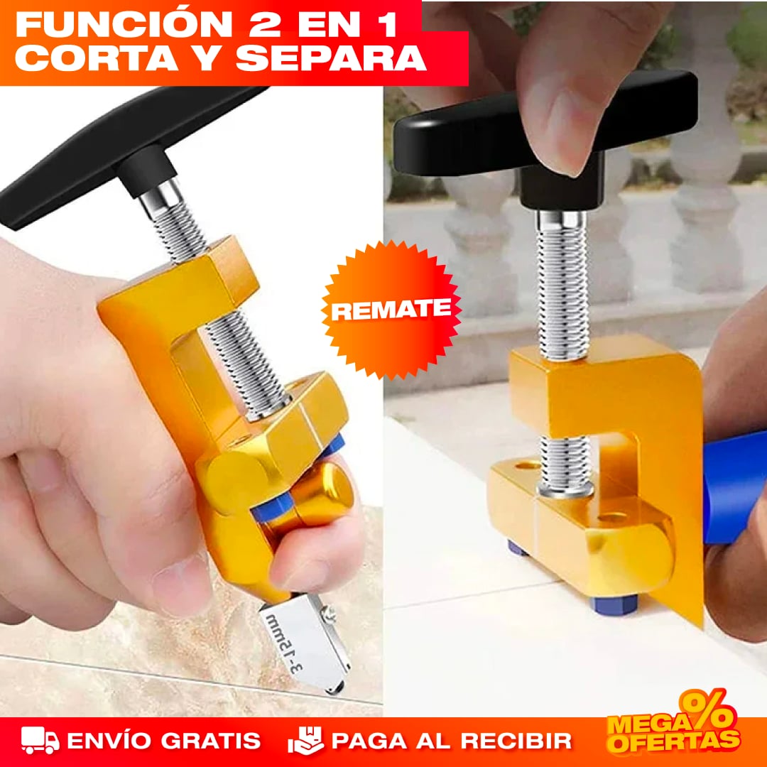 Cortador de Cerámica 2 en 1 – Corta Baldosa Recto y Sin Astillar