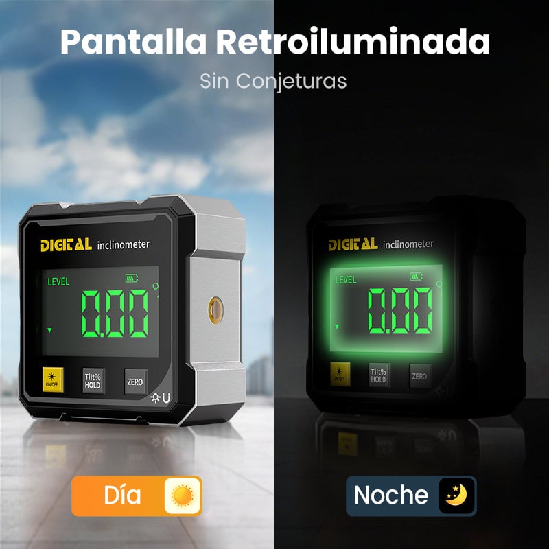 Medidor de ángulo digital magnético de 4 caras con láser