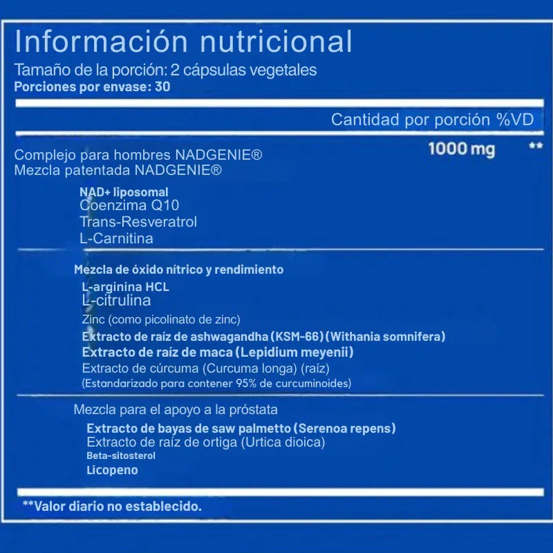 Cápsulas Complex NAD+ POTENCIADOR SEXUAL Para Hombres🍆 
