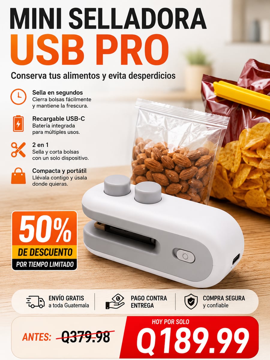 MINI SELLADORA USB PRO | Conserva tus alimentos y evita desperdicios