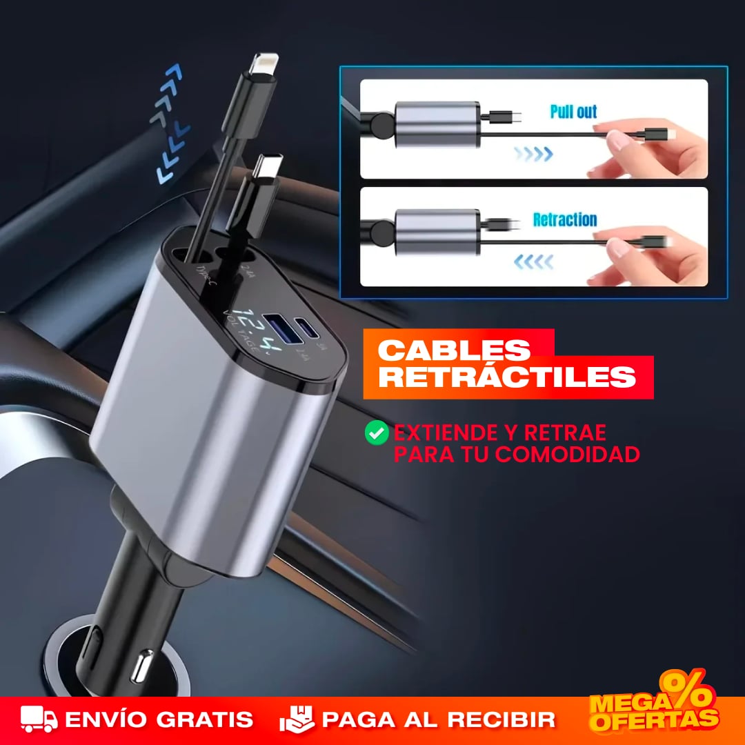 CARGADOR PARA CARRO RETRÁCTIL 4 EN 1
