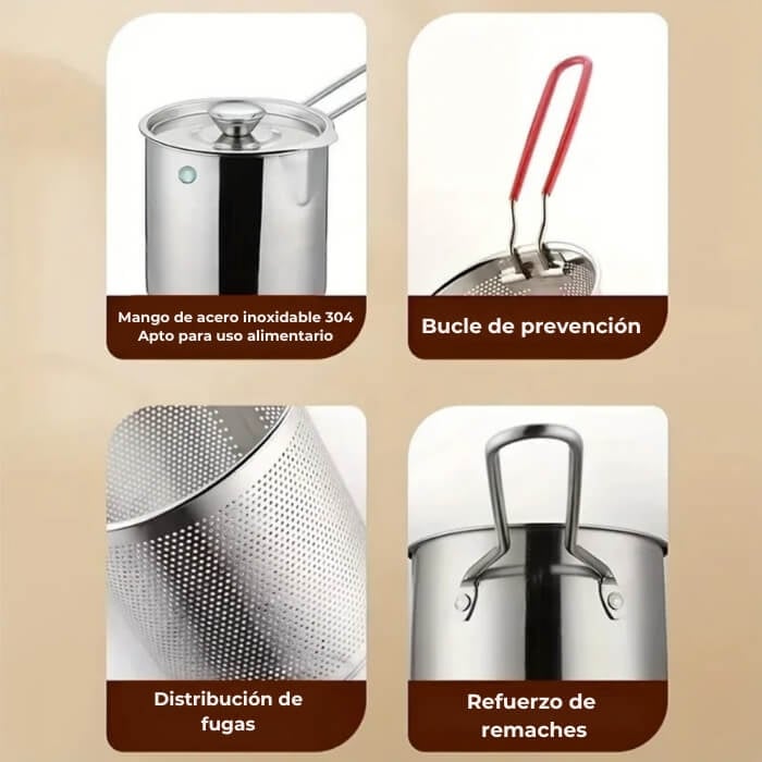 GourmetFry - Freidora de Cocina Inoxidable + Regalo