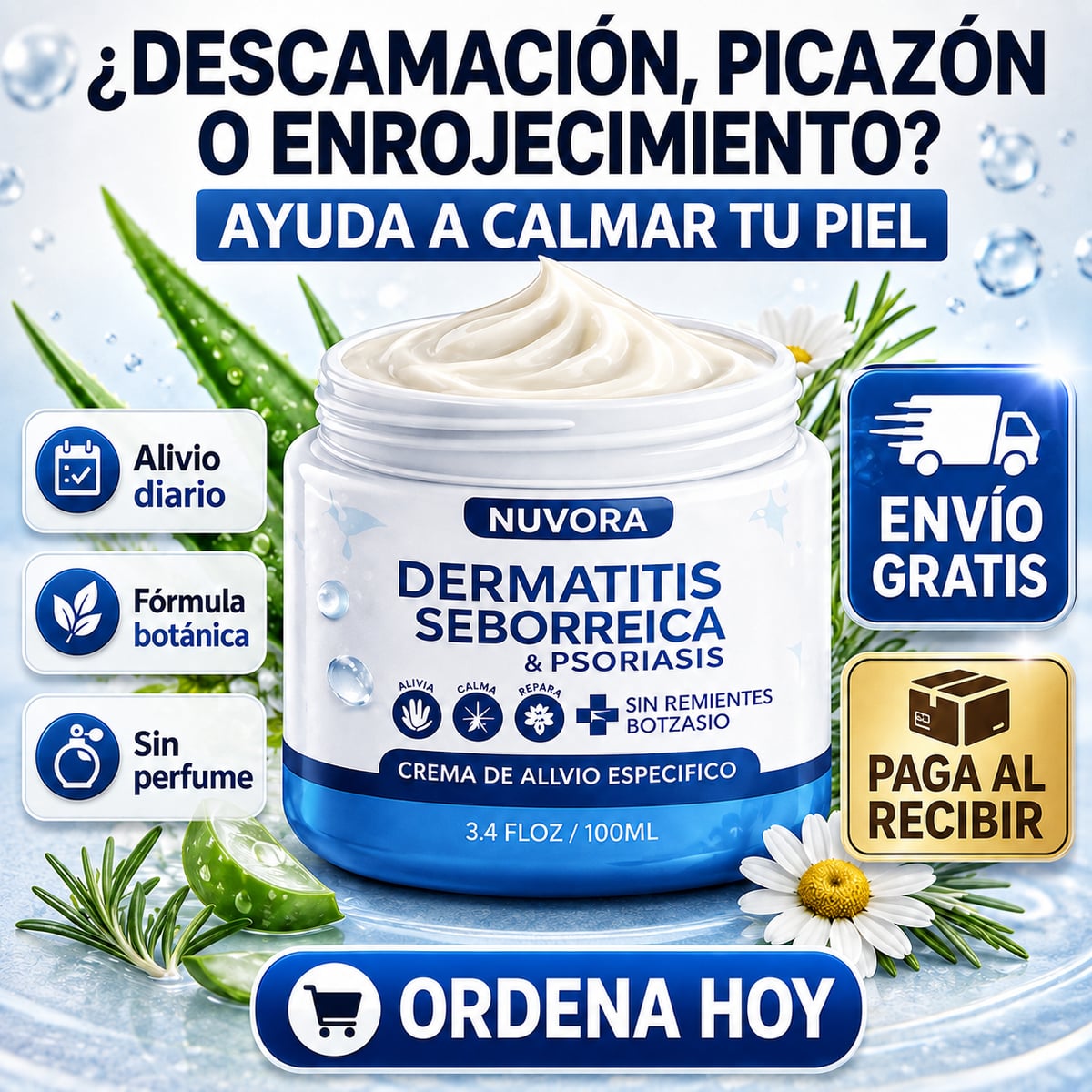 Nuvora Dermacalm™ | Cuidado Intensivo para Piel Irritada  Picazón, Rojez y Descamación