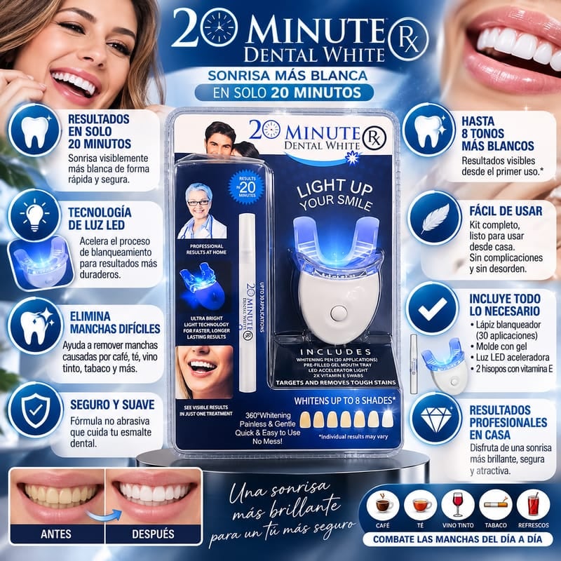 Kit Blanqueador Dental LED 20 Minutos