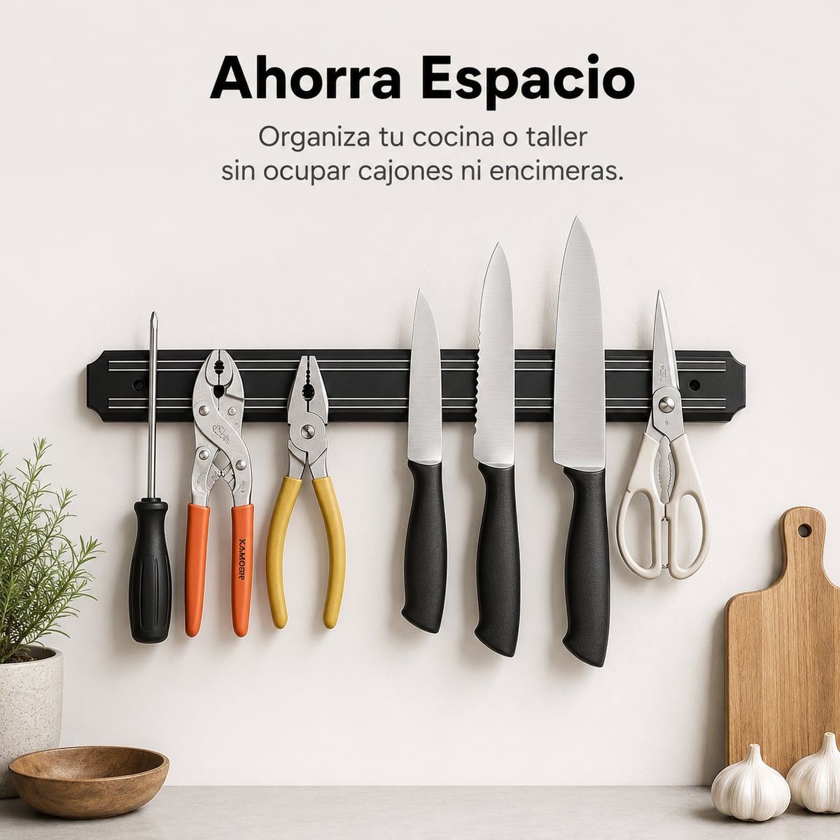 MagnetKitchen Pro – Barra Magnética para Cuchillos 50 cm 