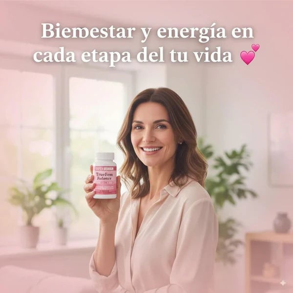 TrueFem Balance – Cápsulas para el Equilibrio Hormonal y Bienestar Femenino (60 Cápsulas) – SuperHuman™