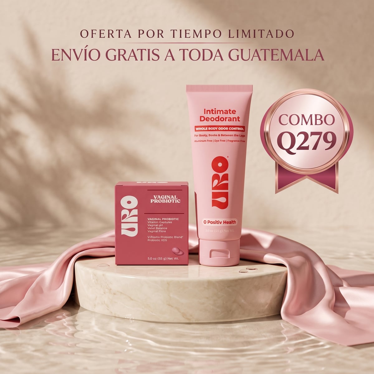 COMBO URO DESODORANTE INTIMO + URO Vaginal PROBIOTIC + ENVIO GRATIS 