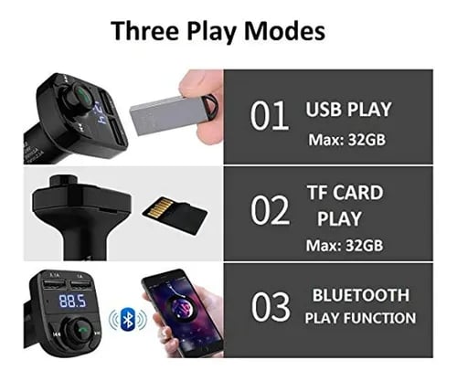 Reproductor Bluetooth Inalámbrico para Automóvil + Envío Gratis