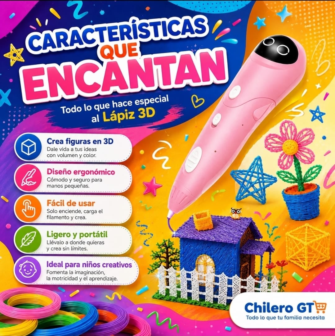 Lápiz 3D Creativo – ¡Convierte tus Ideas en Figuras Reales!