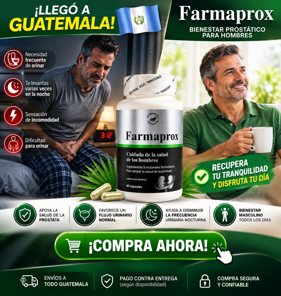 🇬🇹 ¡LLEGÓ A GUATEMALA! 🔥 FARMAPROX | Bienestar Prostático y Cuidado Masculino