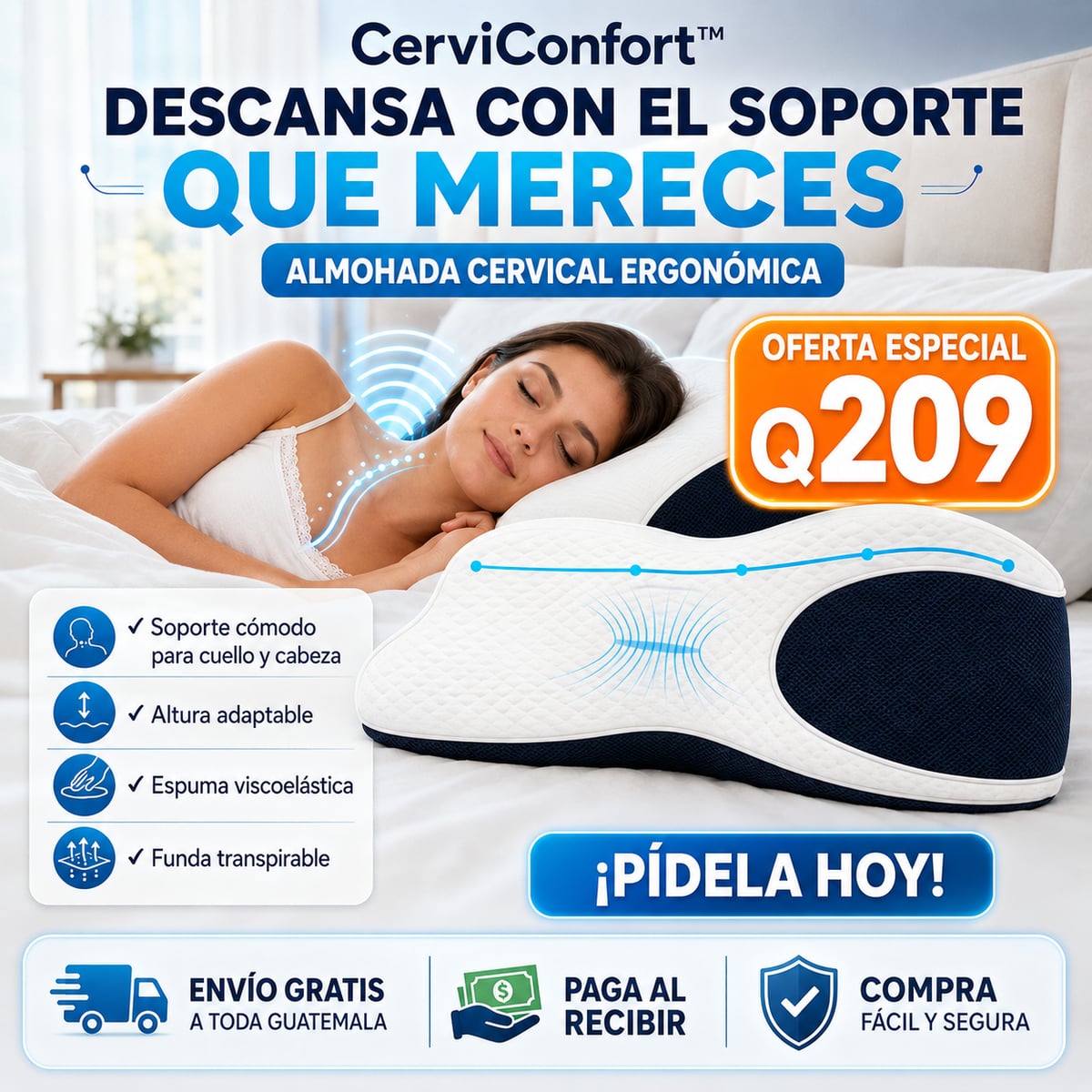 CERVICONFORT® Almohada Cervical Sueño Perfecto™/ Pago contra entrega