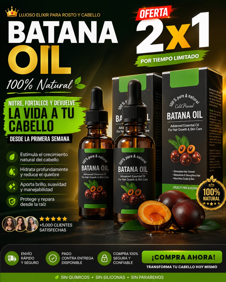 BATANA OIL 2X1 – LLEVA 2, PAGA 1 TRATAMIENTO PREMIUN CAPILAR CON ENVIO GRATIS✨