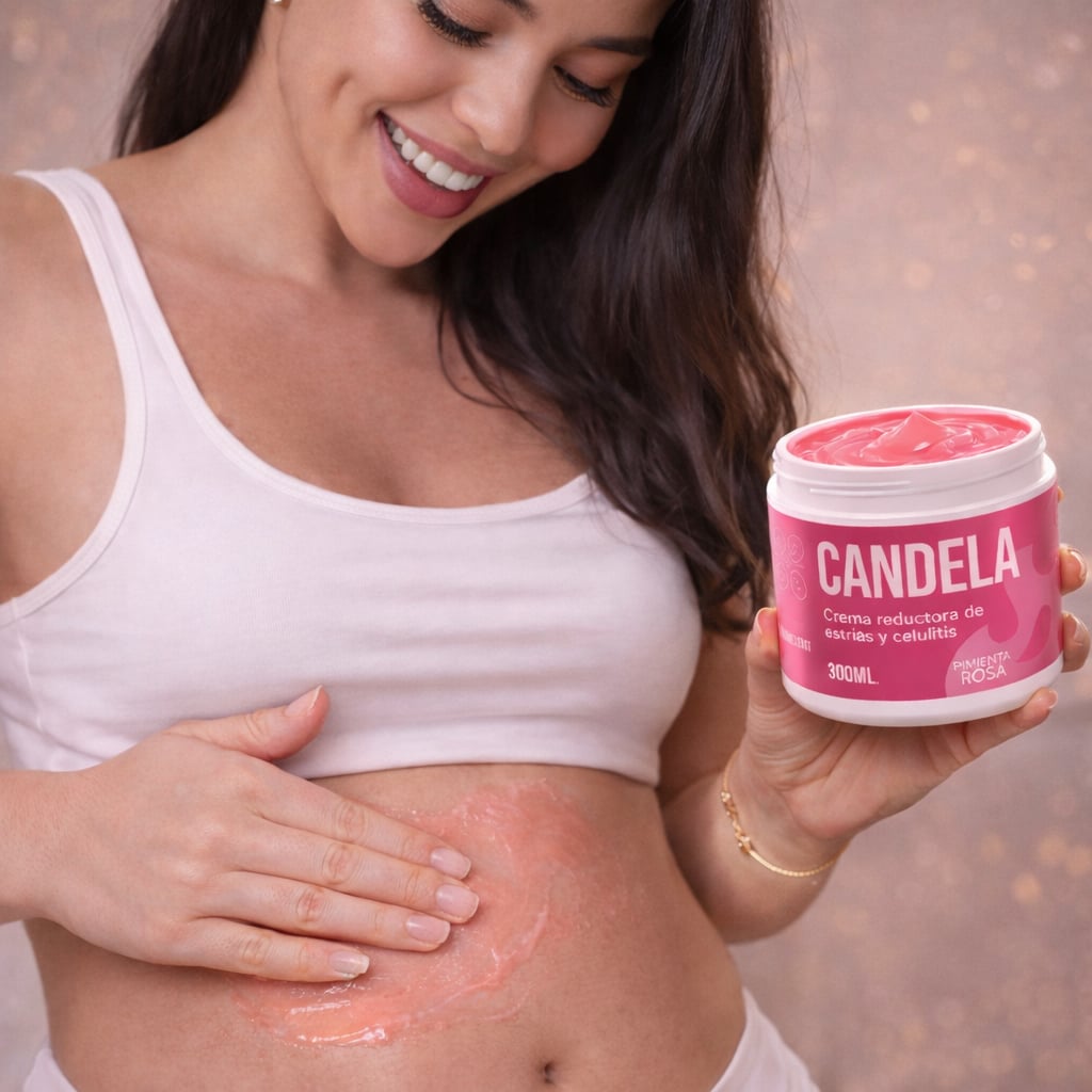CANDELA Crema Pimienta Rosa | Celulitis | Crema para Glúteos | Eliminador de Celulitis para Piernas | Crema para Estrías - 300 Grs + ENVIO GRATIS