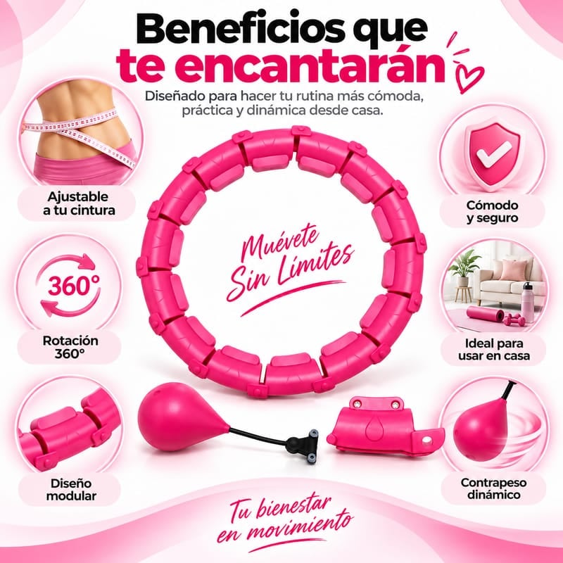 💃 ¡Muévete, Quema Energía y Moldea tu Figura! Aro con Rotación 360° + Envío Gratis