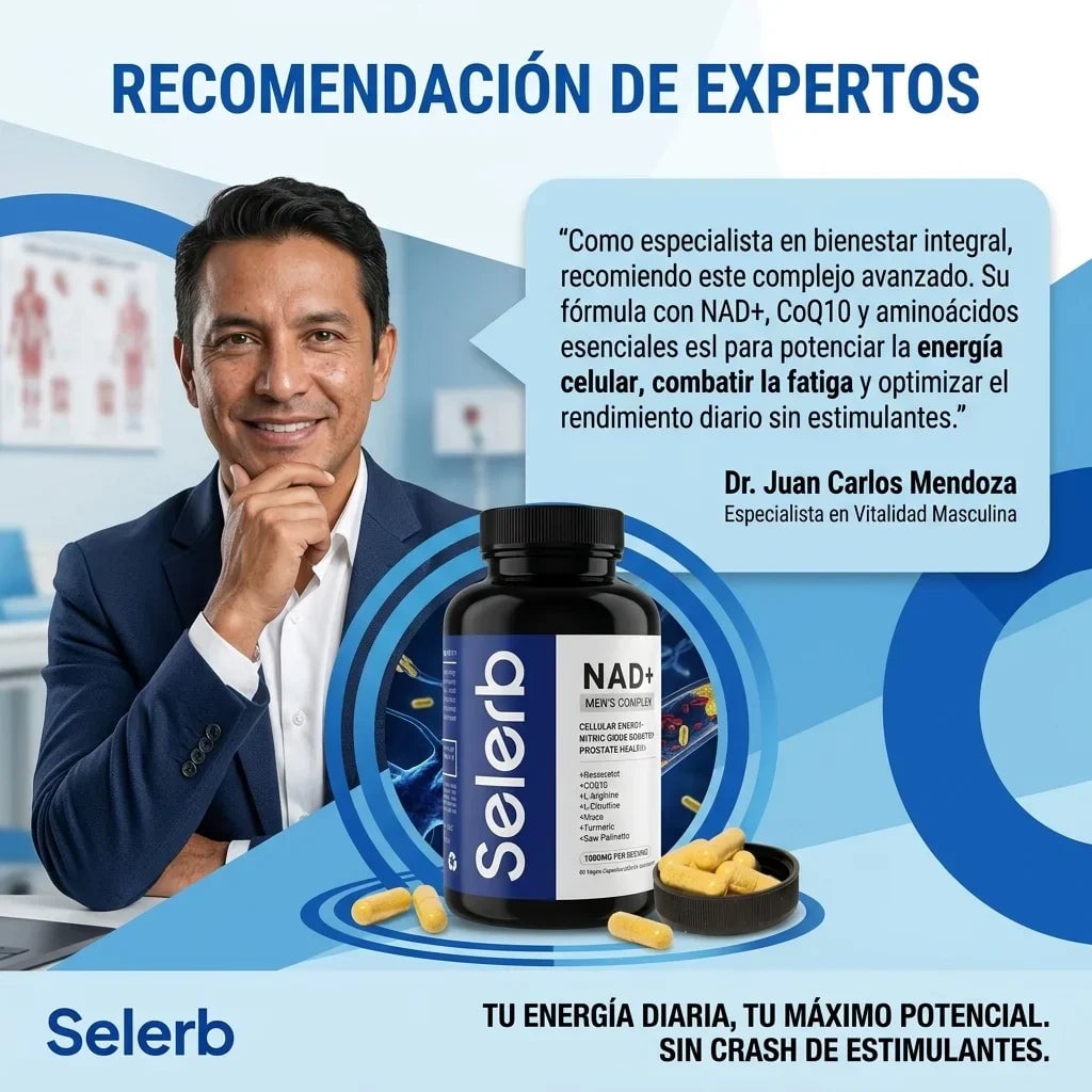 Selerb NAD+® Energía Celular, Soporte Prostático y Rendimiento Masculino, No esperes más, mejora tu rendimiento diario ahora aprovecha la oferta llevas 2 x tan solo 208 Quezales