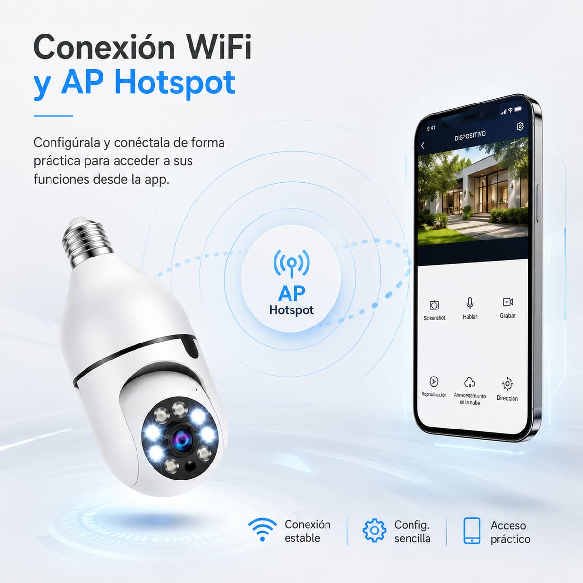 VigiLuz 360™ – Cámara de Seguridad Inteligente Tipo Bombillo