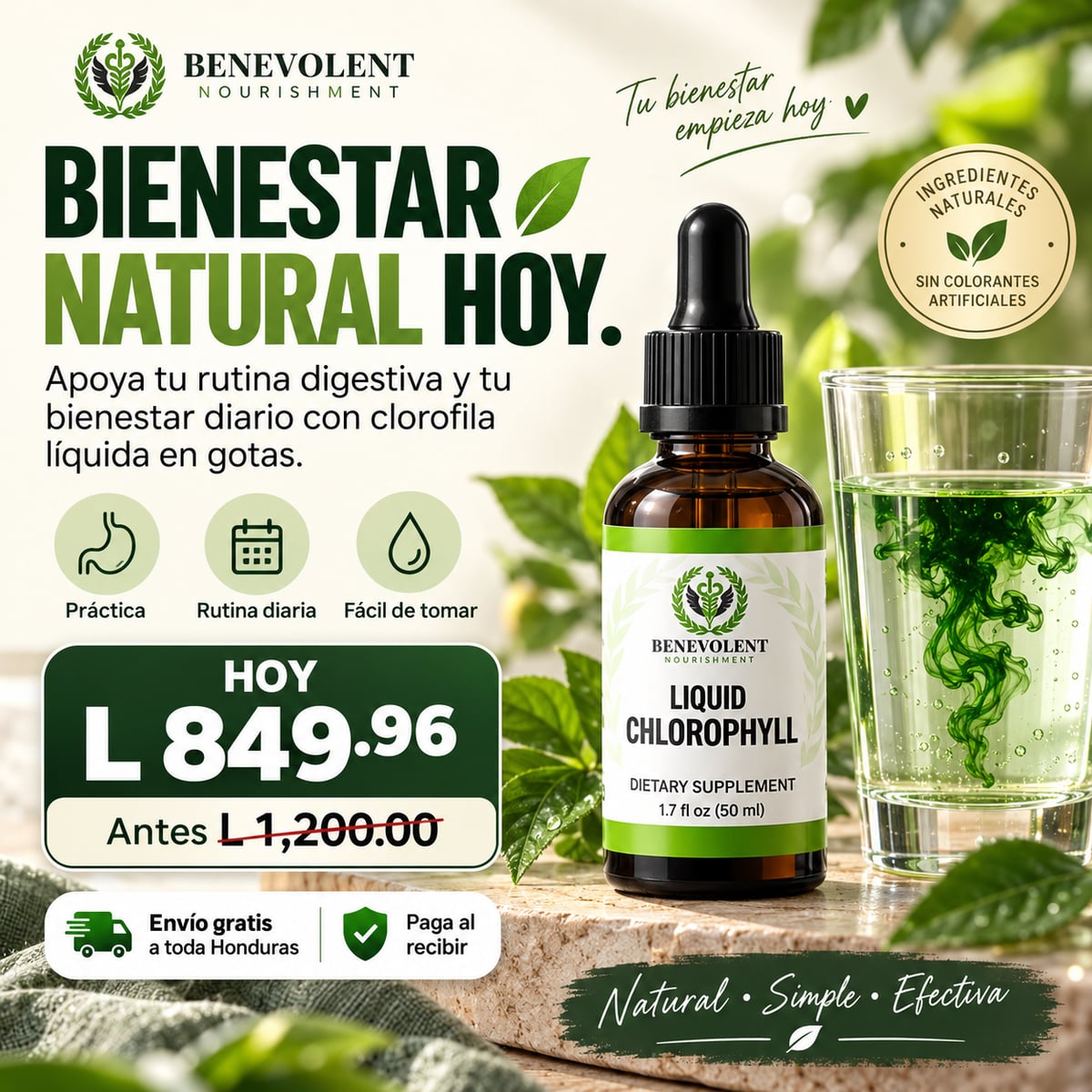 Clorofila Líquida Benevolent 50 ml