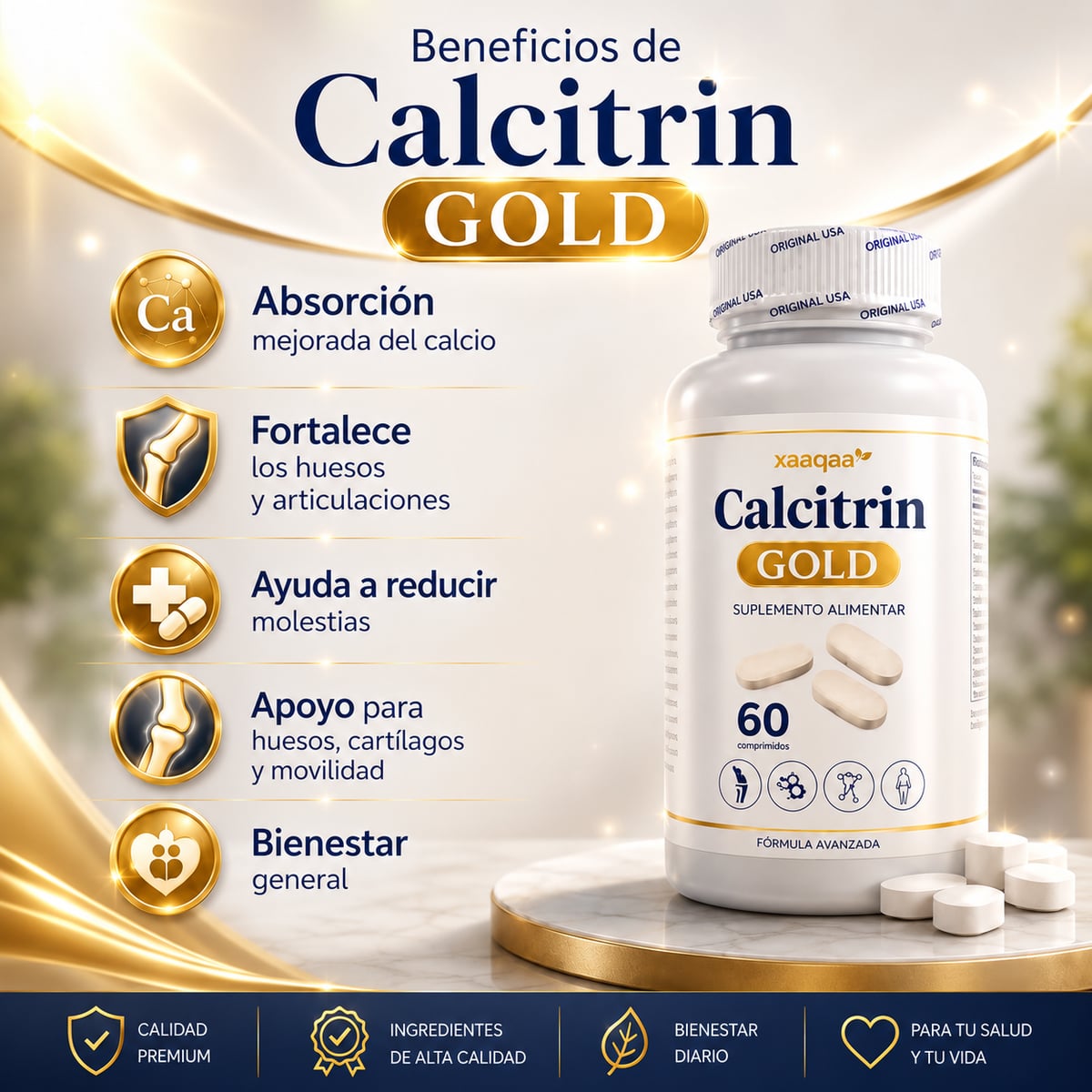 CALCITRIN GOLD™  Fortalece tus huesos -  Mejora tu movilidad