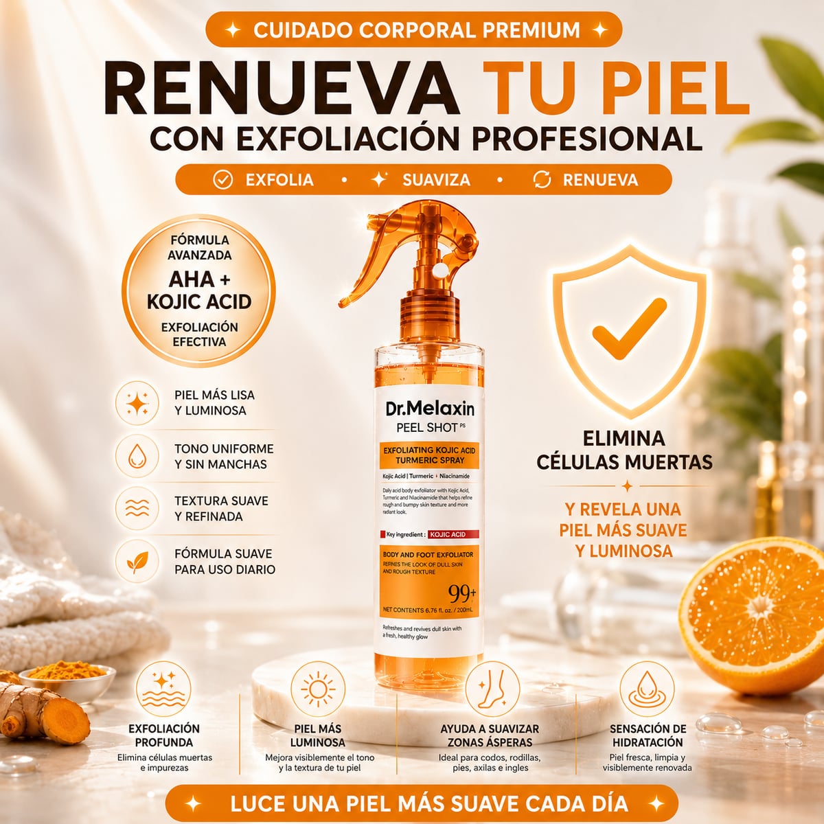 Dr. Melaxin™ - Exfoliante que Ayuda a mejorar la apariencia de manchas y la textura de la piel