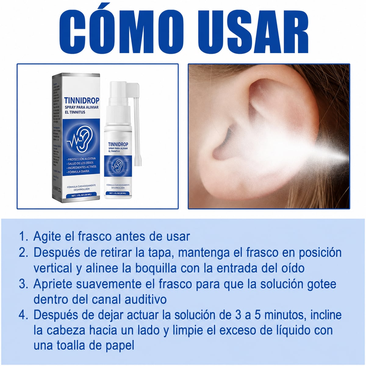 Tinnidrop - AEROSOL PARA ELIMINAR EL TINNITUS Y LOS SONIDOS DEL OÍDO + ENVIO GRATIS