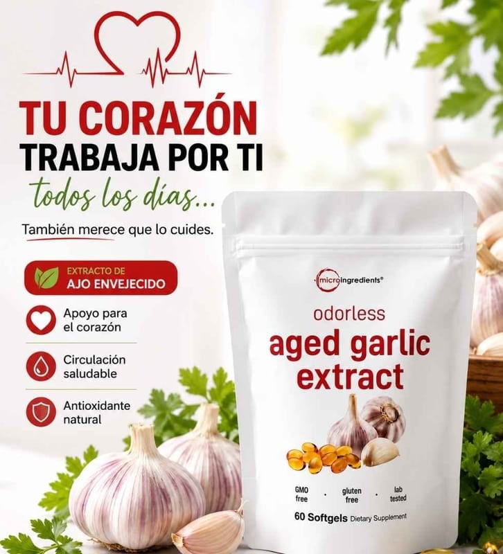 ❤️🩸 EXTRACTO DE AJO ENVEJECIDO™ | ¡CUIDA TU CUERPO DESDE ADENTRO! 🌿💪 Apoyo para el Corazón ❤️, la Circulación Sanguínea 🩸, el Mantenimiento de la Presión Arterial y el Colesterol Saludables, Protección Antioxidante 🛡️ y Bienestar Metabólico e Inmunológico ✨