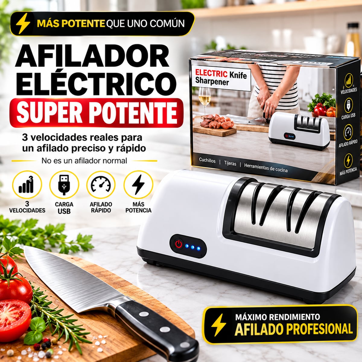 🔪 Afilador de Cuchillos Inalámbrico — ¡Devuelve el Filo a tus Cuchillos!