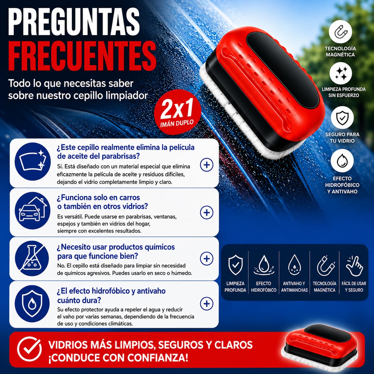Cepillo Antiempañante para tu auto 2x1 + ENVIO GRATIS 🚗