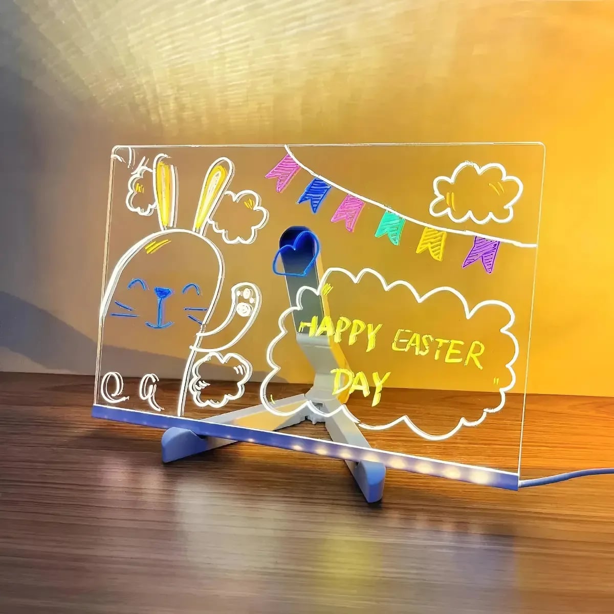 🖍️ Tablero Acrílico LED: Escribe, Dibuja, Borra y Vuelve a Crear