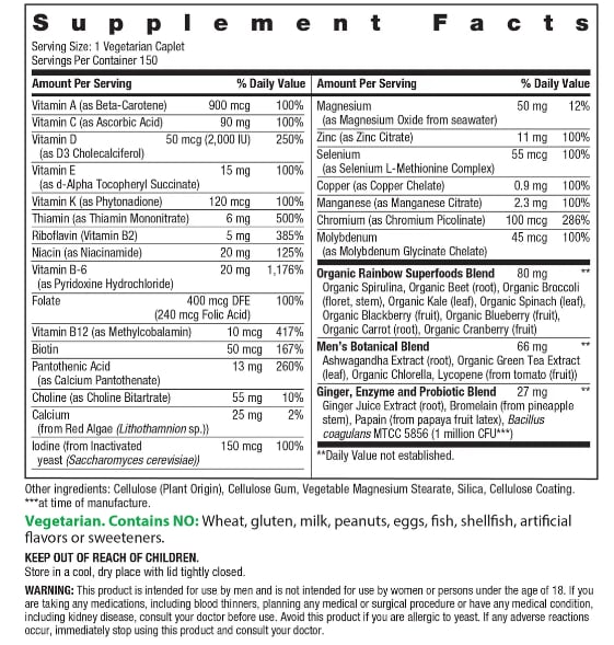 NUTRICIÓN COMPLETA PARA ÉL- Rainbow Light Mens Multivitamin One