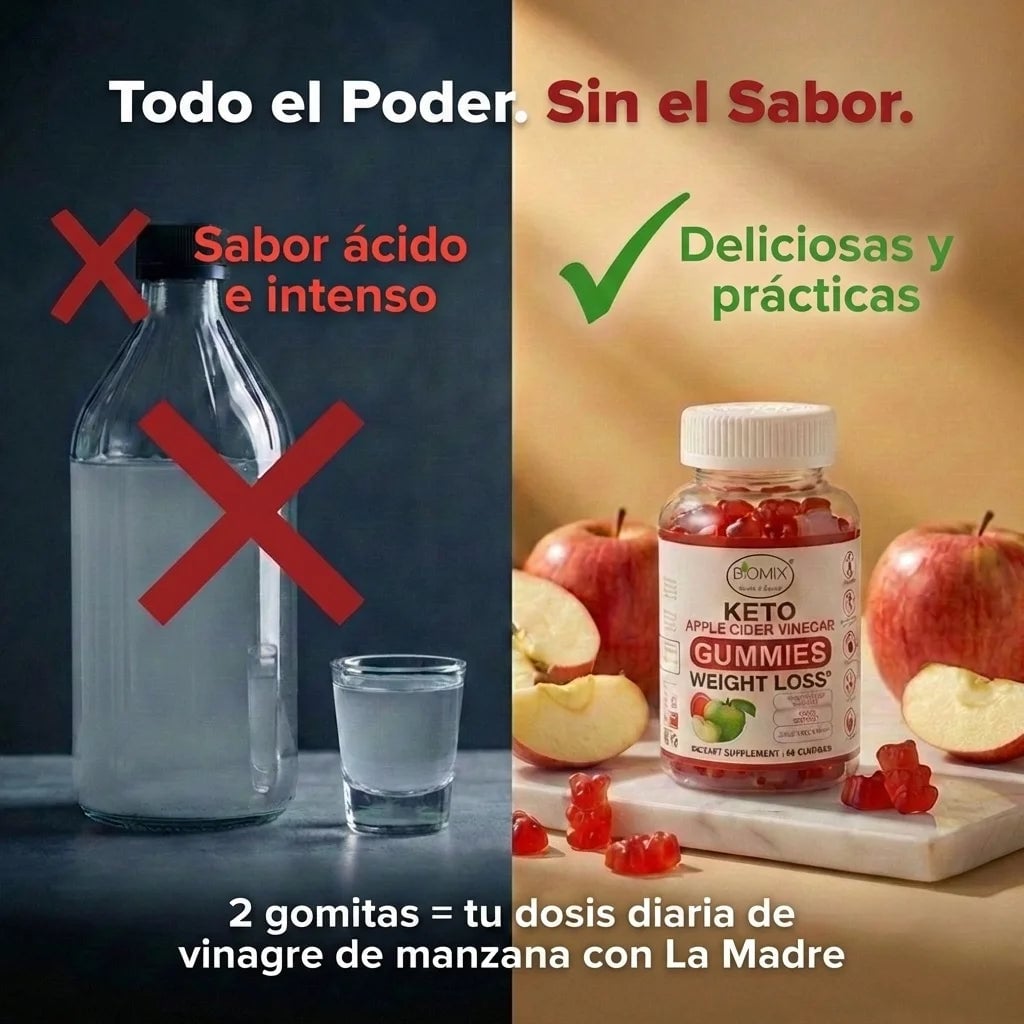 Gomitas Keto Adelgazantes Detox de Vinagre de Sidra de Manzana con la Madre Sin gluten + ENVIO GRATIS