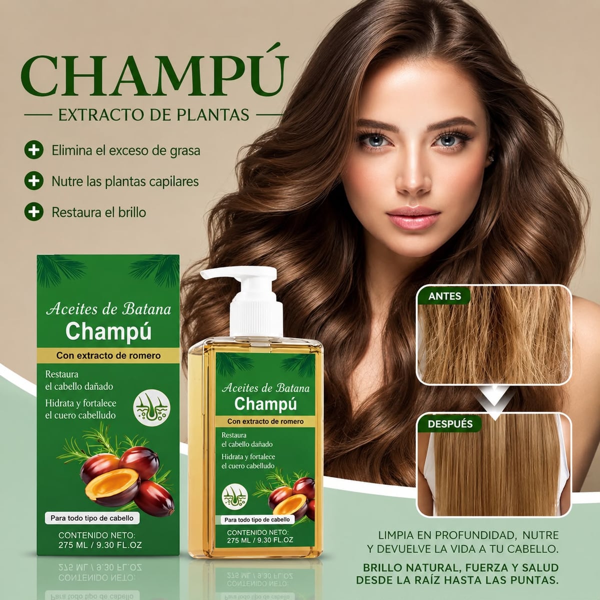 🔥 Shampoo de Batana | Reduce la caída y fortalece tu cabello
