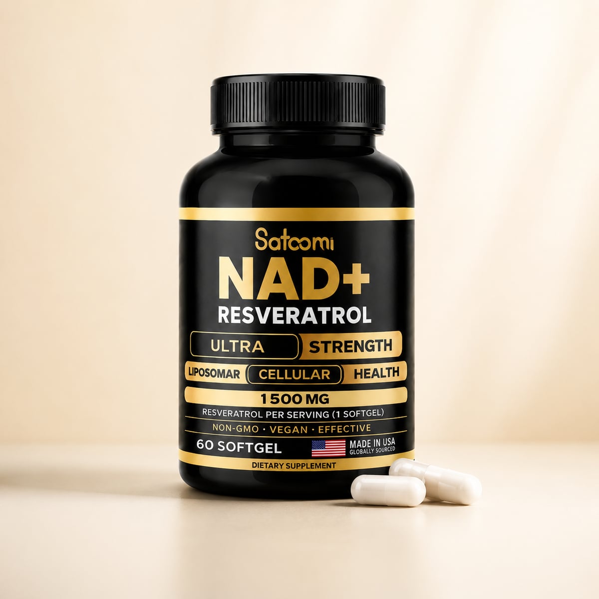 NAD+ Resveratrol 1500 mg - 30 cápsulas x bote