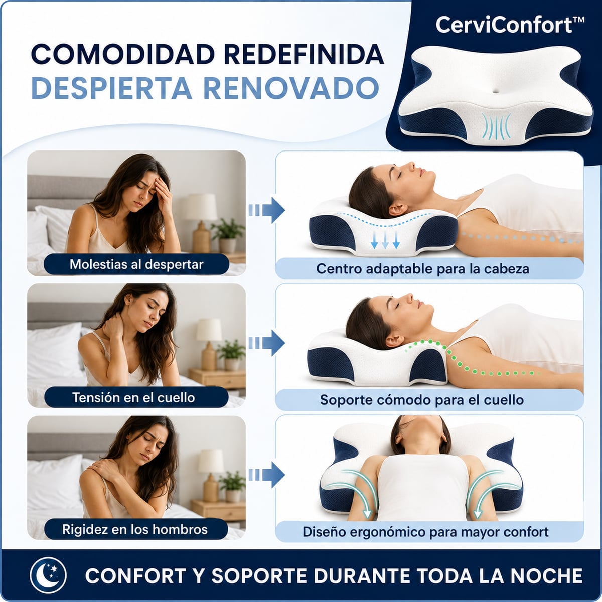 CERVICONFORT® Almohada Cervical Sueño Perfecto™/ Pago contra entrega