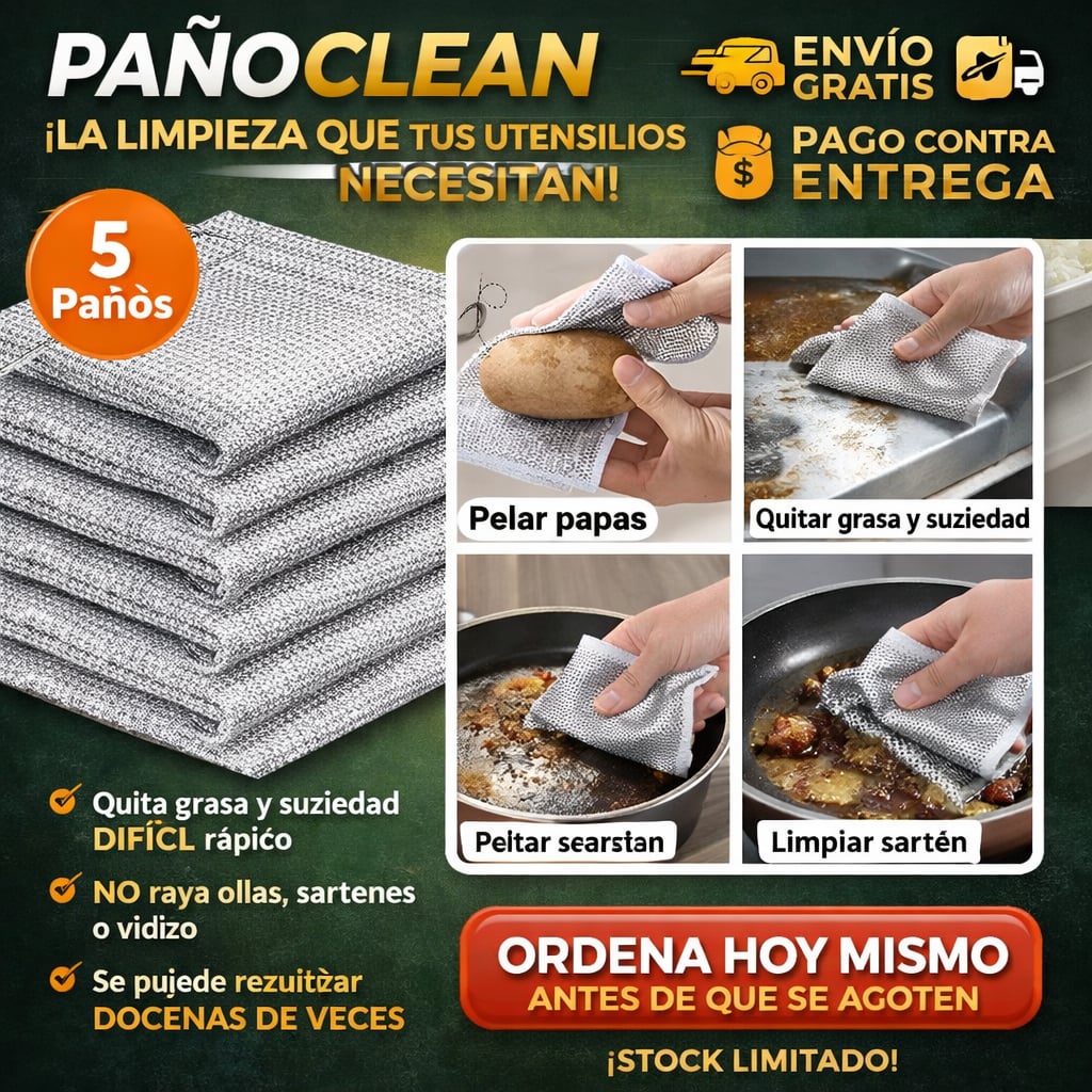 PañoClean® — LIMPIEZA PODEROSA SIN RAYAR TUS UTENSILIOS
