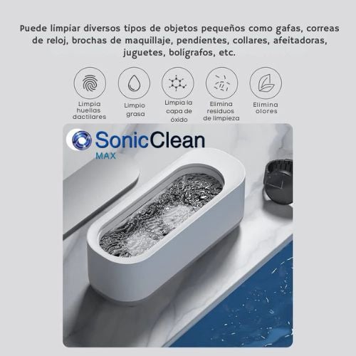 SoniClean Max– Limpieza y cuidado profundo sin esfuerzo para joyas, lentes y mas🧼