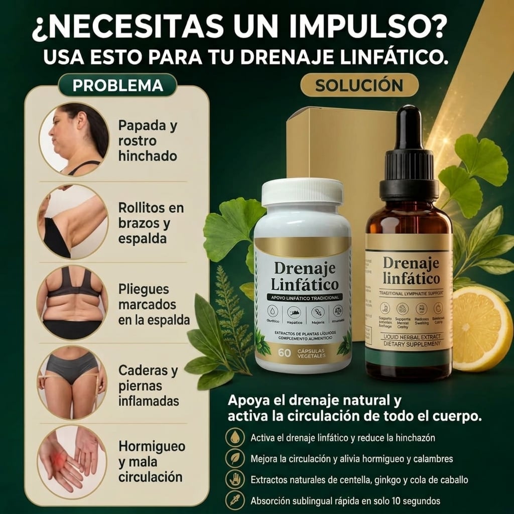 🌿Combo Linfovit Cápsulas + Lymphatic Drainage Gotas.
