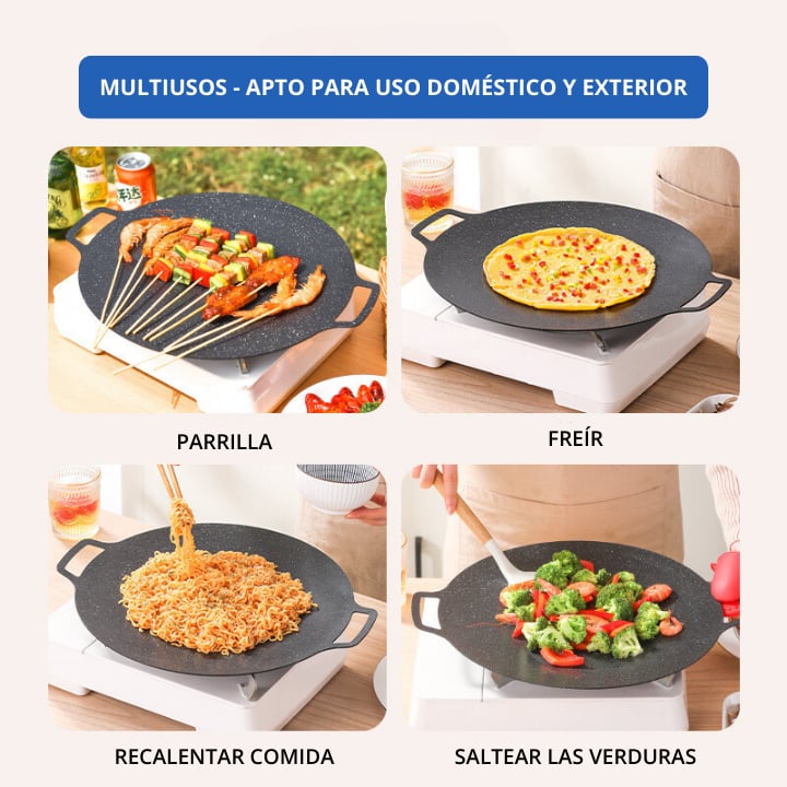 SARTEN COMAL ANTIADHERENTE 6 CAPAS + ACEITERA DE REGALO🎁