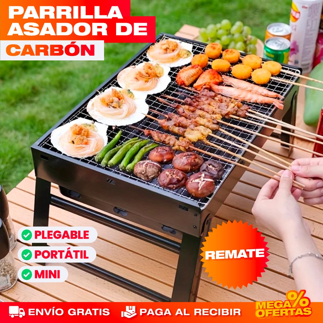 Parrilla Asador de Carbón Plegable y Portátil – Asados Donde Sea, Fácil de Guardar