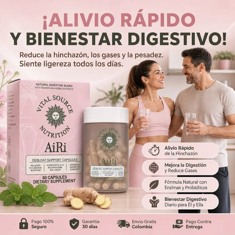 AiRi Debloat™ | Enzimas + Probióticos para una Digestión Ligera y Sin Inflamación