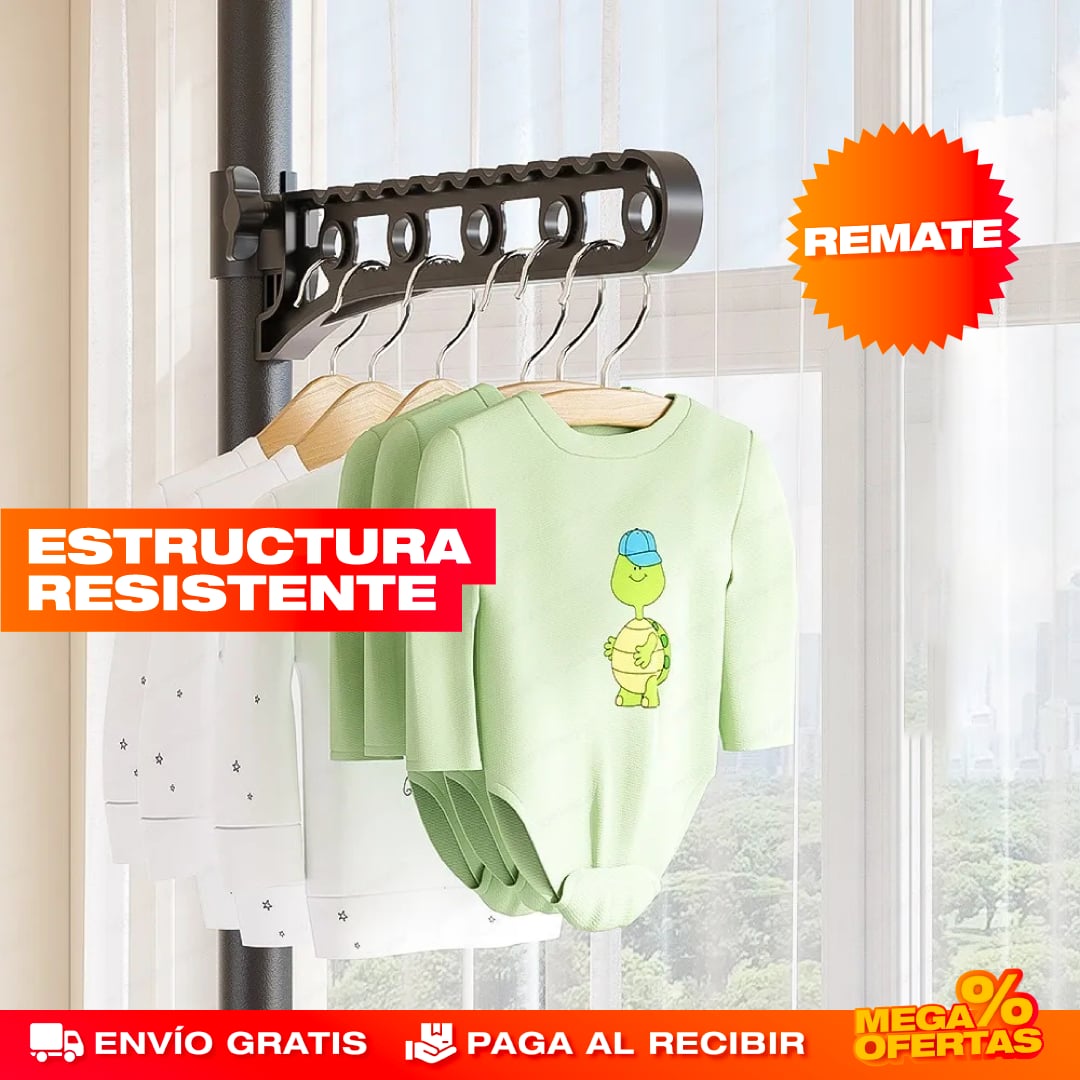Tendero y Perchero Vertical Ajustable – Seca y Organiza tu Ropa Sin Ocupar Espacio