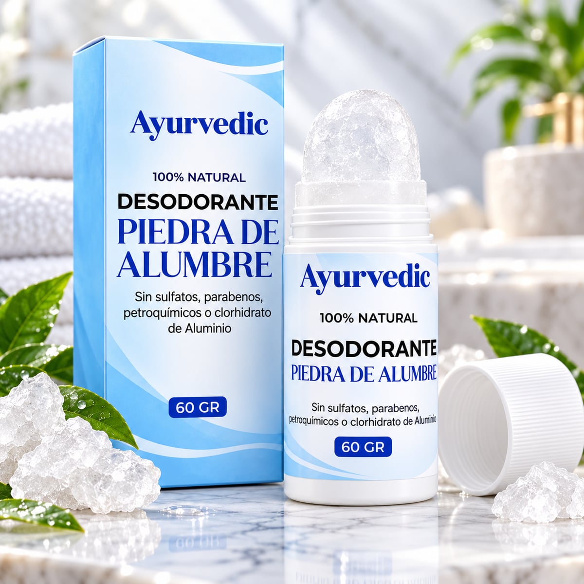 🧊 Piedra de Alumbre 100% Natural | Siéntete Fresco y Seguro. ✨ Frescura Sin Exceso de Ingredientes. ENVIO GRATIS