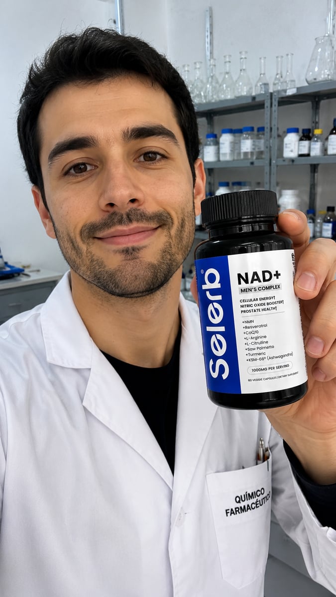 SELERB NAD+MEN'S 1000mg - Energía Real y Vitalidad Masculina Todos los Días 🔥 Lleva 2 frascos por el Pago de 1