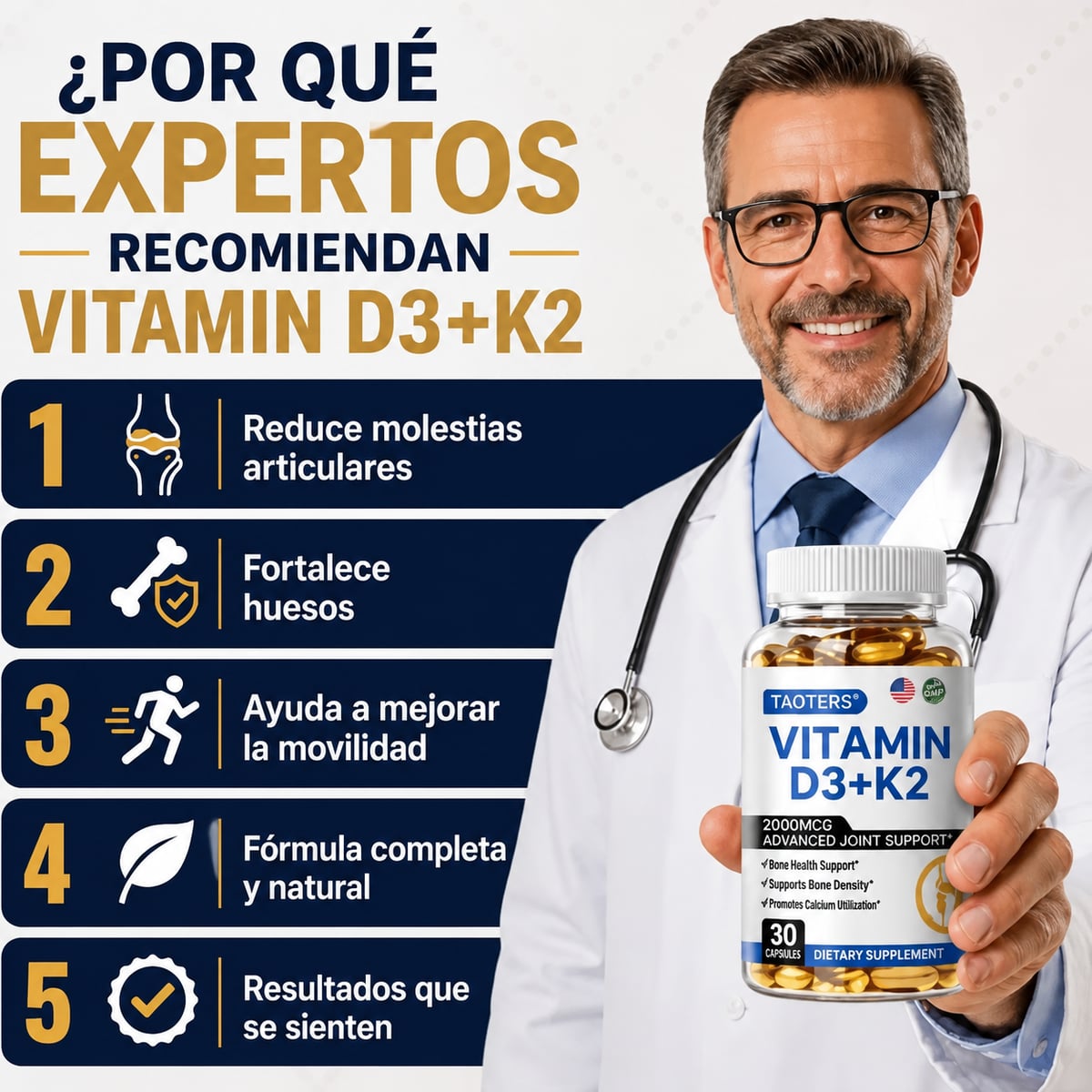 VIT D3+K2 - MÁS MOVILIDAD Y SOPORTE PARA TUS HUESOS+ Envio Gratis