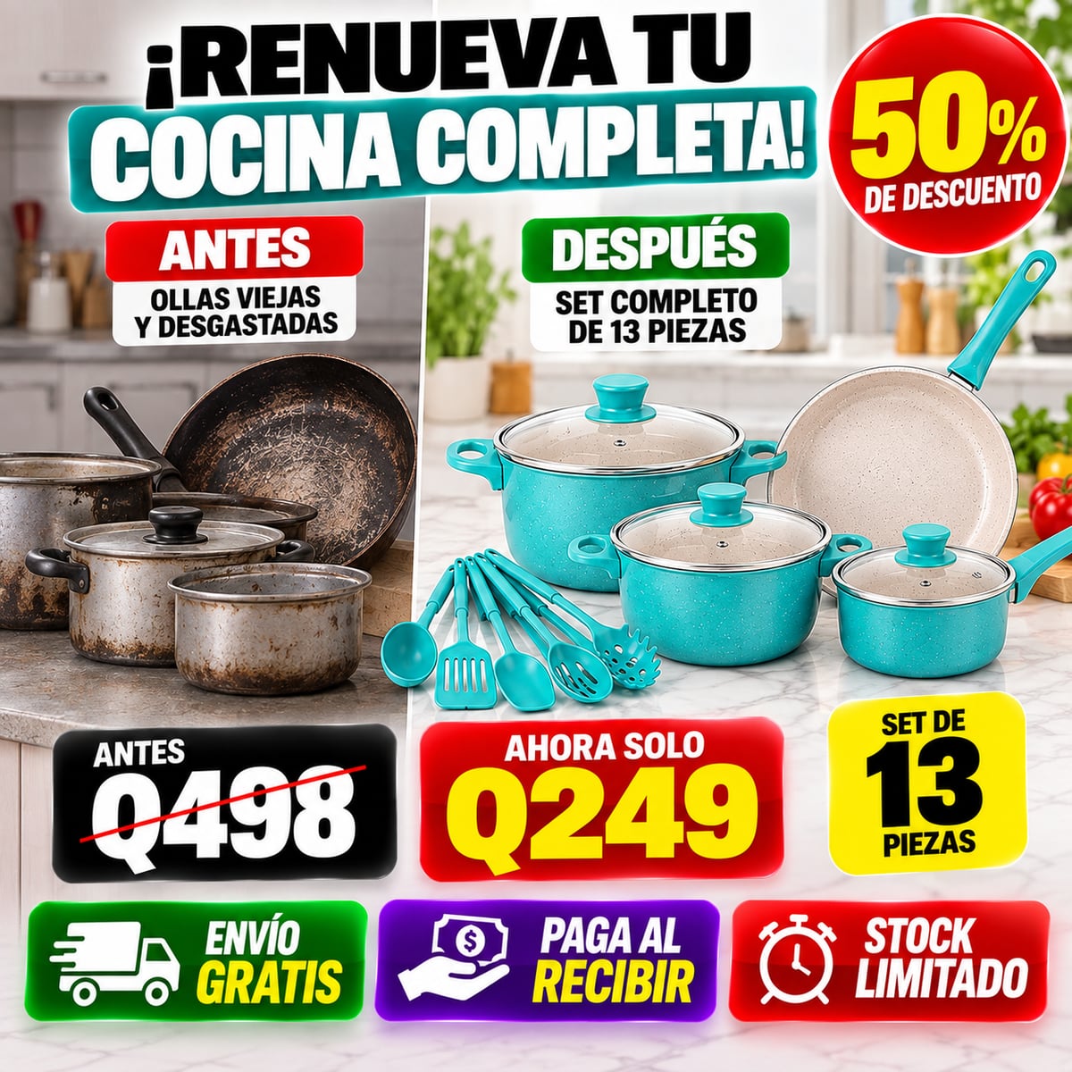 🍳 ¡EQUIPA TU COCINA CON 13 PIEZAS! / LO MEJOR ENVIO GRATIS