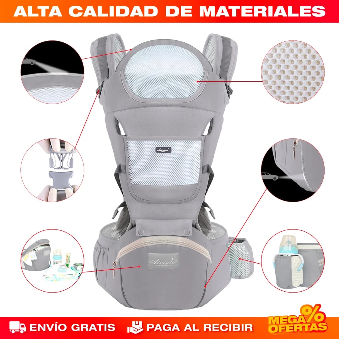 PORTABEBÉS CARGADOR CANGURO ERGONÓMICO