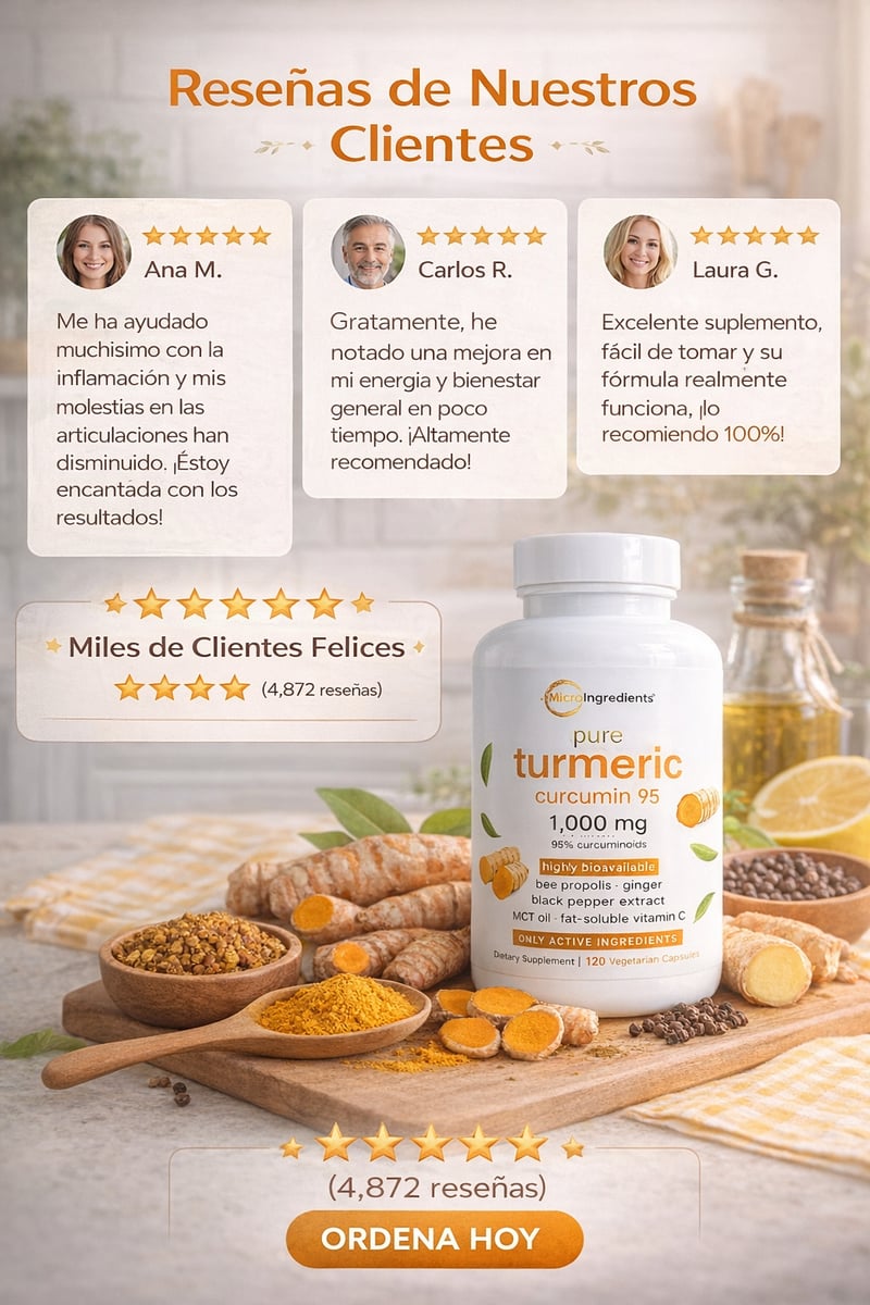 ADIOS HINCHAZON Y DOLORES CON TURMERIC 60 CÁPSULAS + ENVIO GRATIS