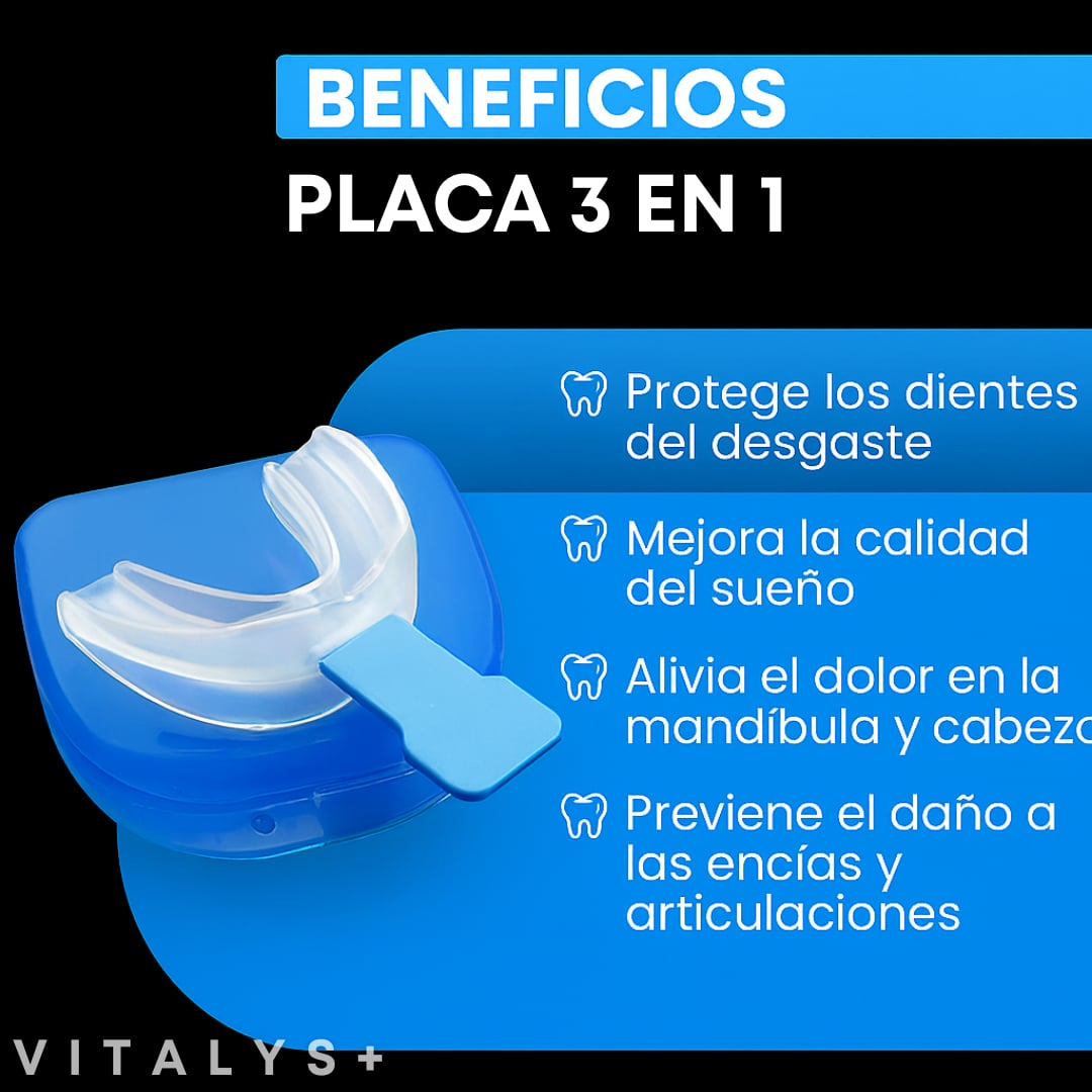 PLACA 3 EN 1 - ANTI: Bruxismo, Apnea Y Ronquido