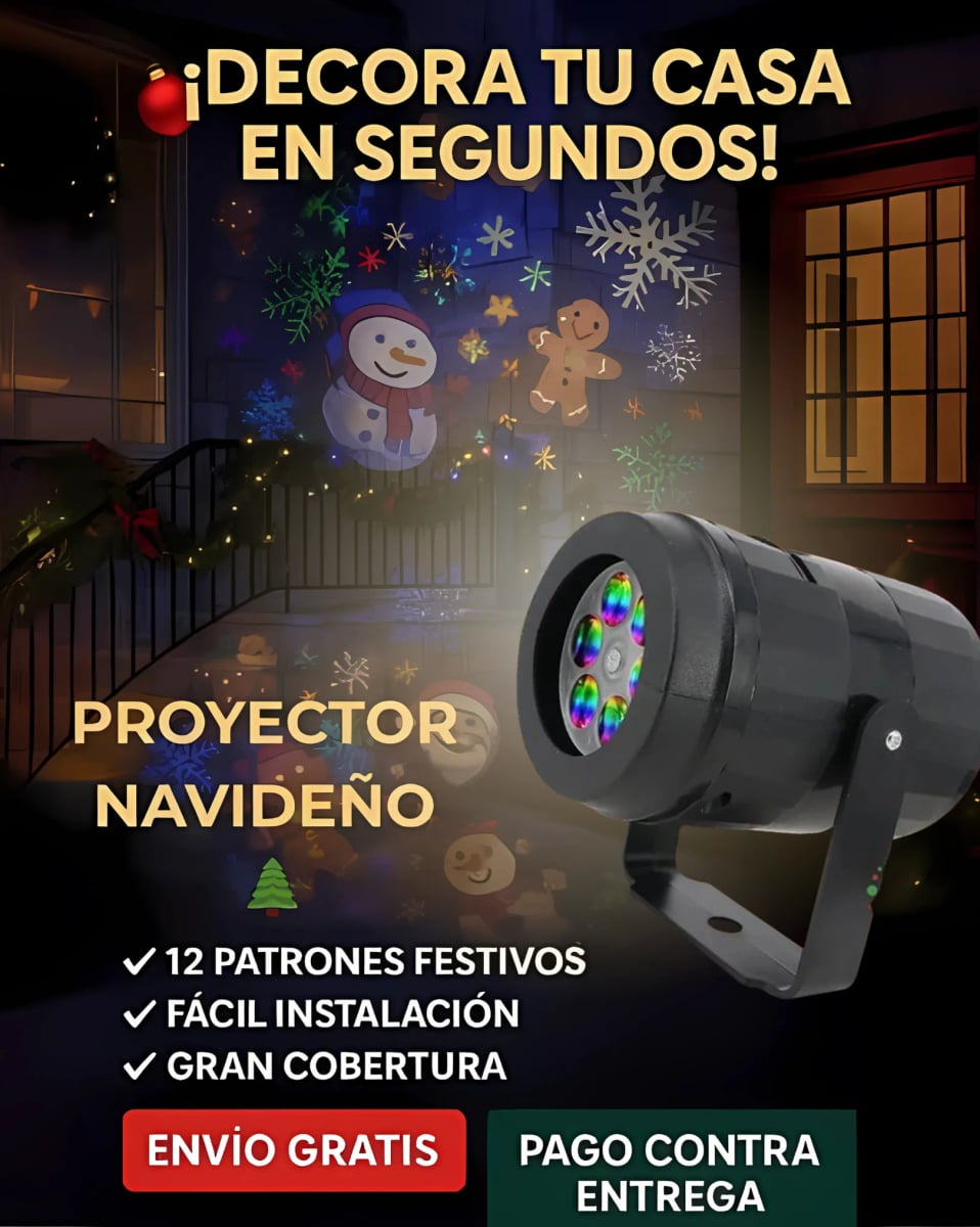 PROYECTOR MÁGICO NAVIDEÑO LED 🎄✨