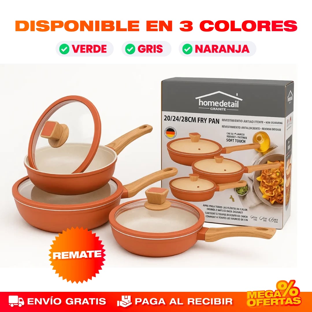 SET DE SARTENES DE GRANITO PREMIUM - 6 PIEZAS