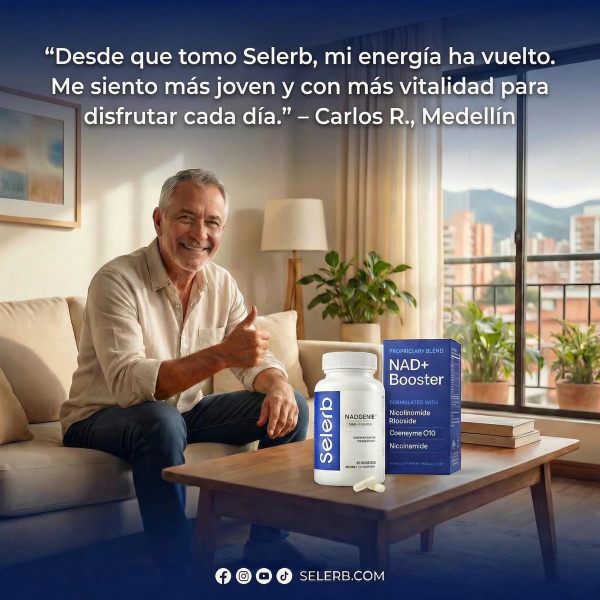 🔥NAD+ SELERB BOOSTER Energía, potencia y vitalidad masculina total💪